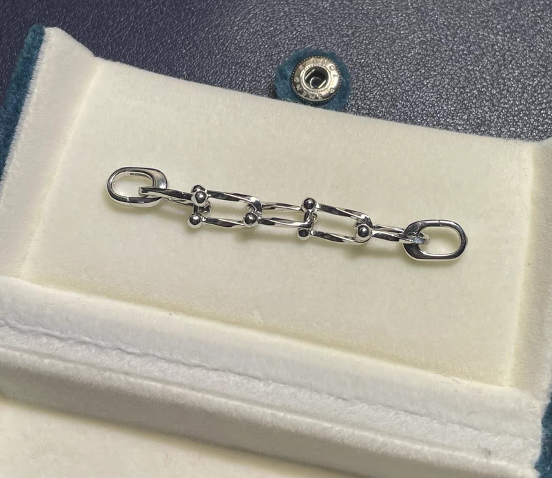S925 Silver Double-Sided Open Horseshoe Design Extension Chain Bracelet Necklace Connector Multi-Use DIY Accessory