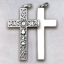 French pure silver 925 retro-reliquer with fine Holy Grail and pendant for men and women
