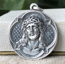 European and American silver decoration pure silver 925 made of old high relief tide card mens pendant Valentines Day gift mens necklace