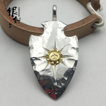 Takahashi goros Eight-Ray Arrow Pendant Necklace s925 Indo Bird Sun Tide Vintage Men