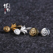 Takahashi goros Sunbird financial cloth buckle sterling silver fabric button 925 leather decoration buckle chrysanthemum accessories