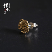 Takahashi goros rose flower earrings handmade personality earrings Mens Women S925 silver retro earrings fashion