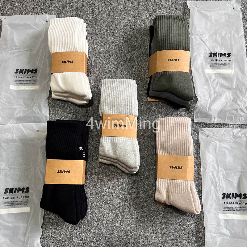 In Stock Skims Mens Tube Crew Sock 3-Pack Men's Ribbed Towel Bottom Mid-Calf Long Socks