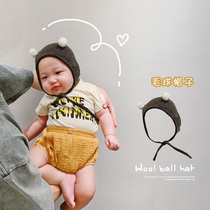 Yun's mother baby hat spring and autumn newborn cartoon cute baby baby boy and girl tether hat