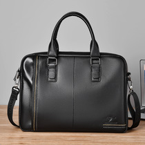 Promotional kangaroo leather mens handbag mens bag briefcase business casual leather bag pure cowhide shoulder crossbody bag