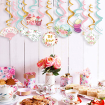 Summer theme party layout spiral decoration mall window display Spring living room school kindergarten pendant