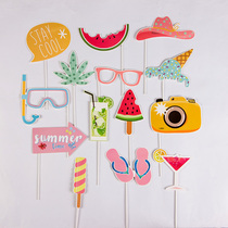 Summer theme watermelon ice cream photo props arrangement background decoration kindergarten activities Childrens Day selfie