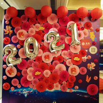 Paper flower fan Paper fan flower Wedding event decoration window shopping mall handmade fan folding fan decoration Wedding room bedroom supplies