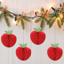 Folding diy homemade fruit honeycomb ball Flower ball pull flower arrangement Living room mall window hanging pull flower decoration