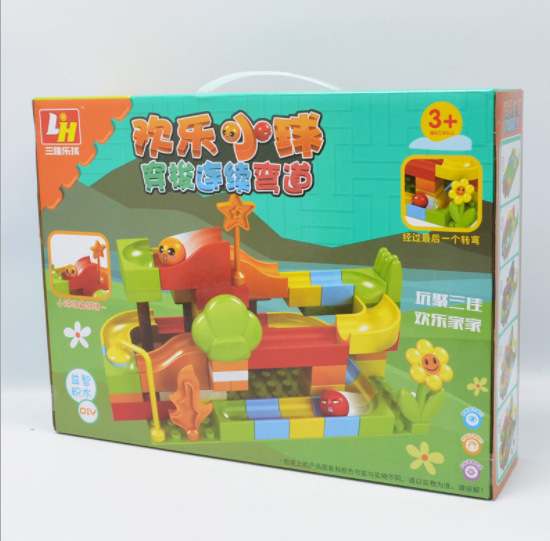 Children assembly chute building blocks large grain male girls early education Puzzle Enlightenment DIY 100 Orbital Ball building blocks