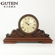 Golden Treasure solid wood table clock Chinese style Chinese style whole point time European table clock Living Room American