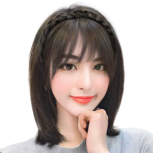 Ободок изготовленный из настоящих волос, тонкий парик, шиньон-макушка, французский стиль