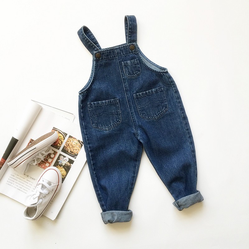 Spring and Autumn New Products Men and Women Baby Children's Knitted Soft Denim Adjustable Pockets Baby Bag Pants Trousers Children's Clothing Pants