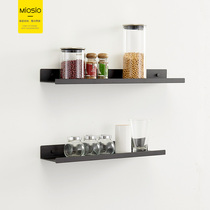 Kitchen shelf wall-mounted space-saving household wall seasoning shelf multi-layer storage frame space aluminum black wall hanging