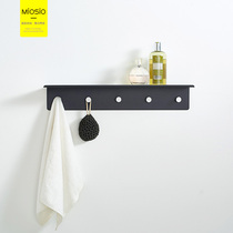 Space aluminum bathroom rack wall hanging toilet adhesive hook single-layer toilet storage rack bathroom pendant Black