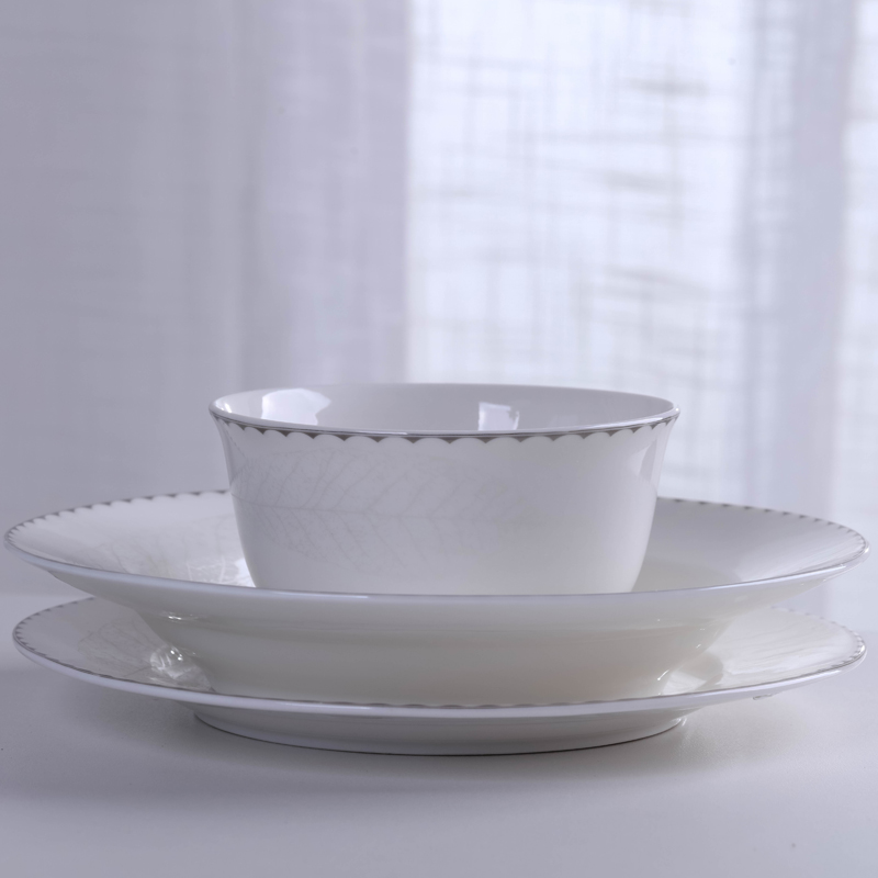 Jingdezhen ceramic bowl combination suit ipads bowls disc 28 head tableware household contracted microwave dish bowl