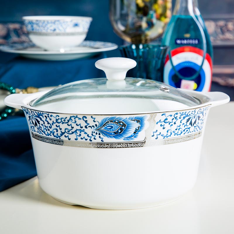 Blue and white porcelain tableware suit ipads porcelain jingdezhen ceramics dishes household of Chinese style dishes glair bowl chopsticks combination