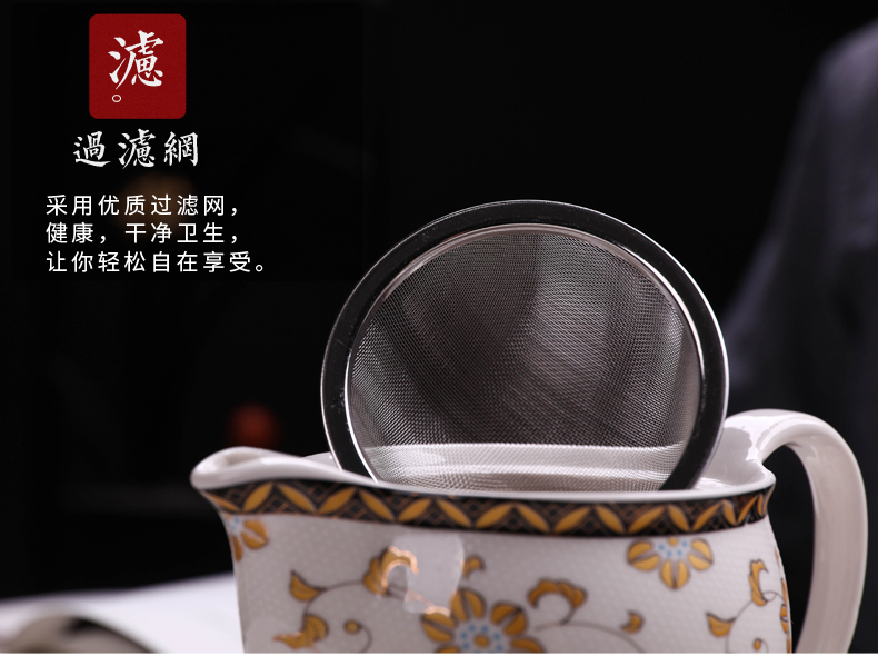 Make tea tea sets jingdezhen ceramic household teapot teacup office high - grade white mix of a complete set of 8 times