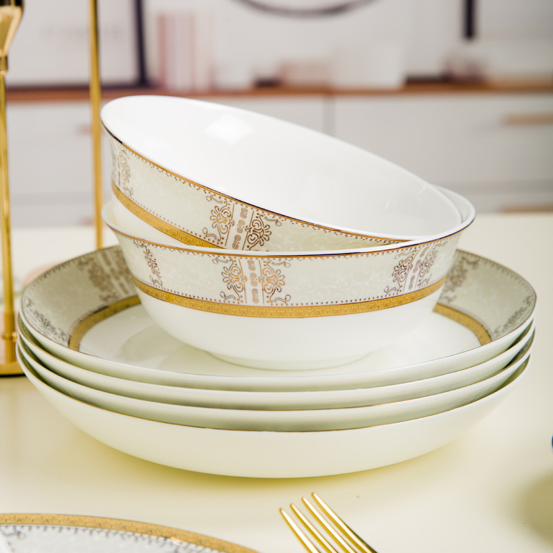 Dishes suit household European contracted up phnom penh 60 skull porcelain tableware suit of jingdezhen ceramic Dishes