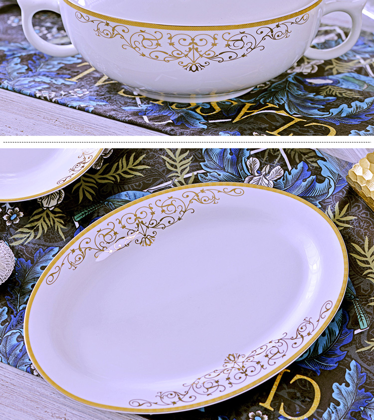 The Open tableware suit 60 key-2 luxury jingdezhen head ipads bowls plates gift chopsticks sets high bowl lovesick
