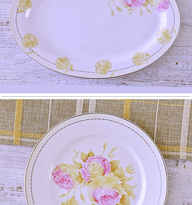 The Open tableware suit 60 head jingdezhen bowls of ipads plate chopsticks tall bowl to send gift set fair as the wind