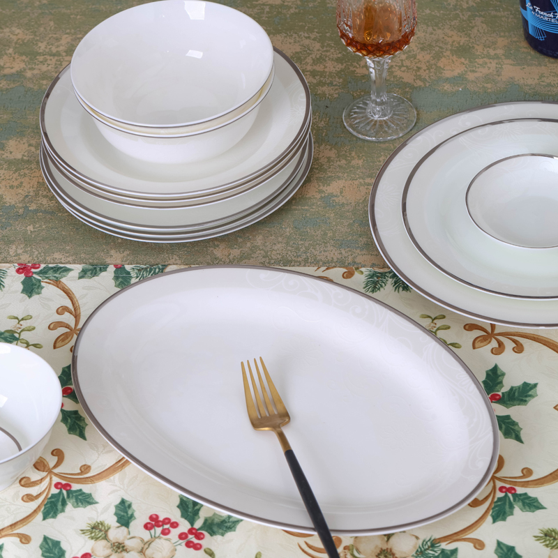 Jingdezhen ceramic tableware portfolio high - grade household contracted Europe type ipads porcelain tableware suit dish dish bowl chopsticks