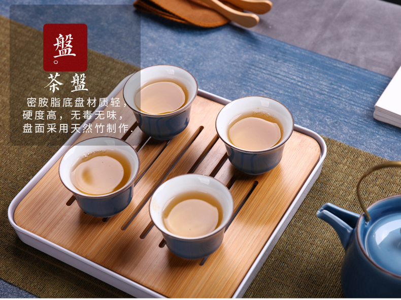 Jingdezhen ceramic kung fu tea set suit household teapot teacup portable 6 your travel up the head of a complete set of tea sets