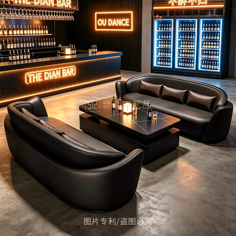 Modern Minimalist Lounge Bar Sofa Booth Restaurant Barbecue Coffee Shop Rest Area Reception Coffee Table and Chair Set