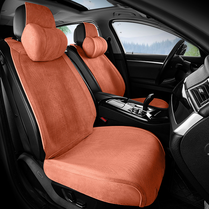 25 新品スエードカーシートクッション、オールシーズン対応、ウエストが小さく通気性のある冬用シートクッション、半分覆われたカークッション、シートカバー