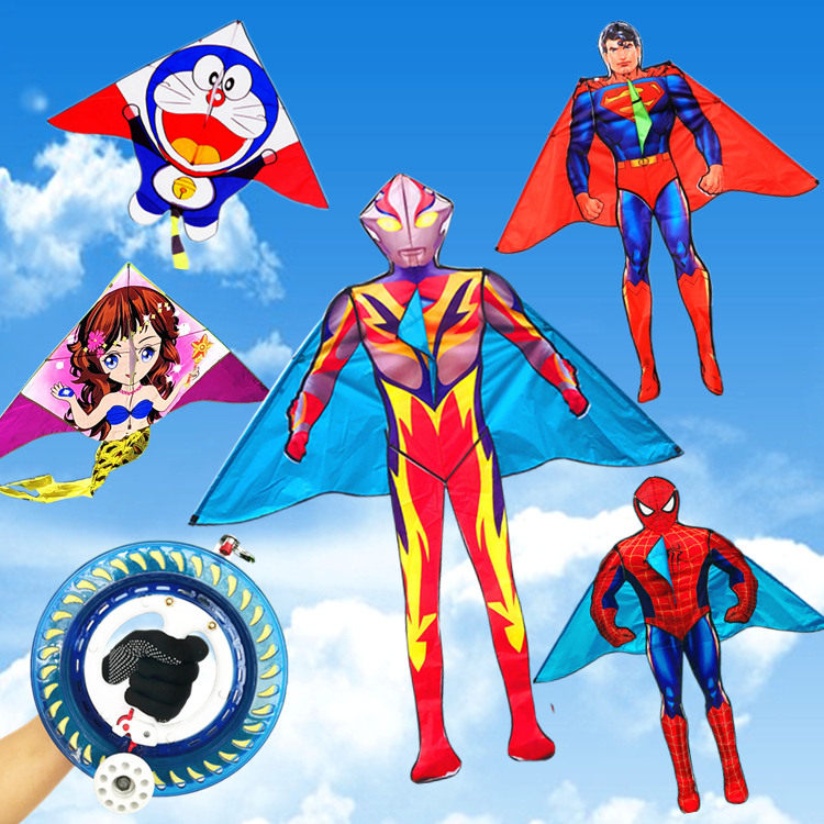 Princess wind fight kite new style children beginner easy fly cartoon craft gift decoration Breeze handheld high-grade trumpet adult