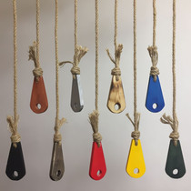 Clothing store retro clothes hanger hemp rope ring hook clothes hanger hanging wooden stick hanger creative clothes hanging display rack