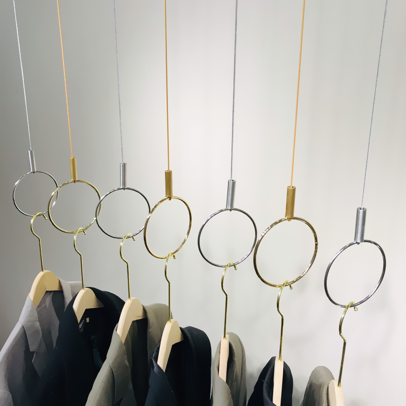 Clothing Store Suspension Chain Suspension Hanger Rack Gold Show Rack Hanging Hook Hanger Rod Wall Hung Toppings Hanger Rings