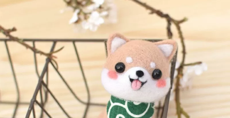 Ngàn anh đào len nỉ chọc âm nhạc handmade tự làm Shiba Inu chó tài liệu túi trang trí mặt dây chuyền chìa khóa dễ thương - Công cụ & vật liệu may DIY