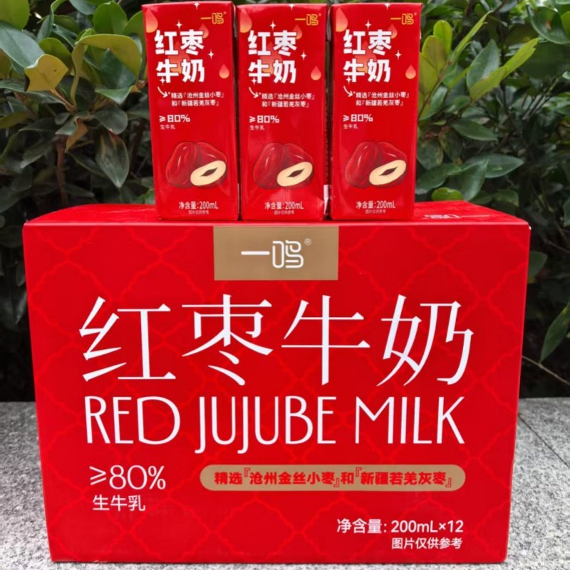 一鸣红枣牛奶200mlx12