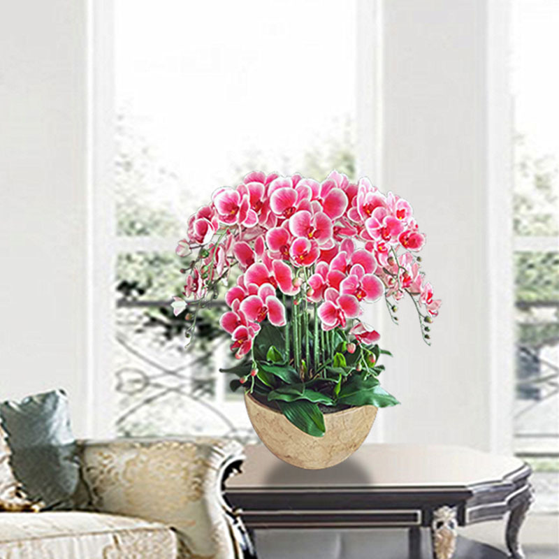 Artificial Phalaenopsis Orchid Set for Home and Hotel Lobby, Company Front Desk Furniture, Flower Arrangement to Remove Formaldehyde