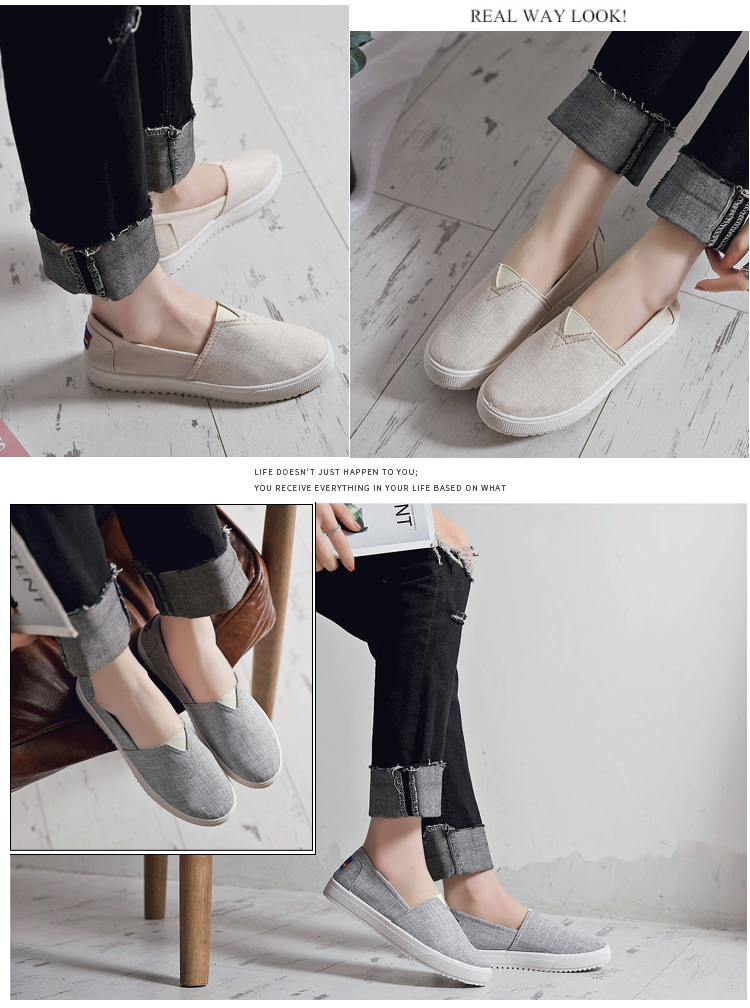 Giày vải mới 2018 nữ sinh viên phiên bản Hàn Quốc của giày lười ulzzang hoang dã kiểu cũ giầy dép juno
