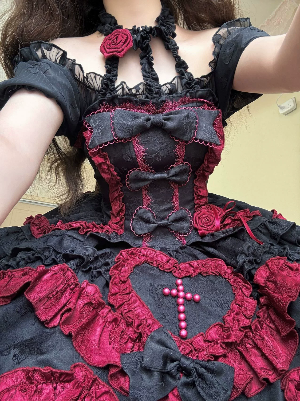 Платье Lolita jsk, оригинал, кружево и банты, пастельные и чёрные варианты, размеры S–XL и one size