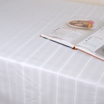 Low-cost high-quality striped tablecloth TB903 white waterproof tablecloth diameter 1 48 meters round 1 32*1 78 meters