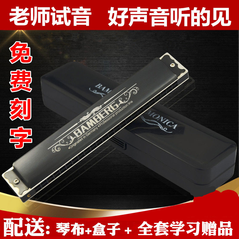 Germany imported spring BAMBERG harmonica 24 holes polyphonic C tone Children adult beginners professional play GF tone