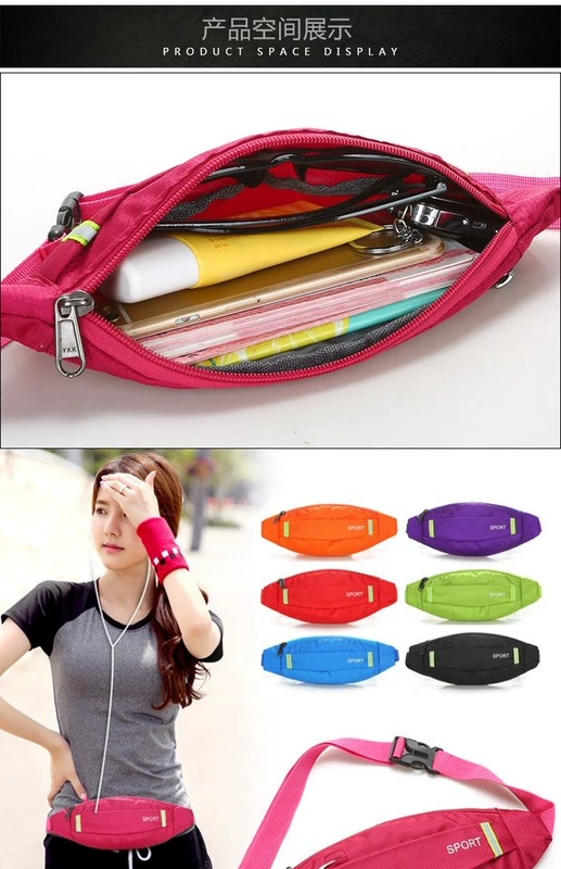 Cộng với lỗ tai nghe thể thao túi nam và nữ chạy túi đi bộ nhảy vuông túi điện thoại di động túi đa chức năng thu ngân - Túi của con người