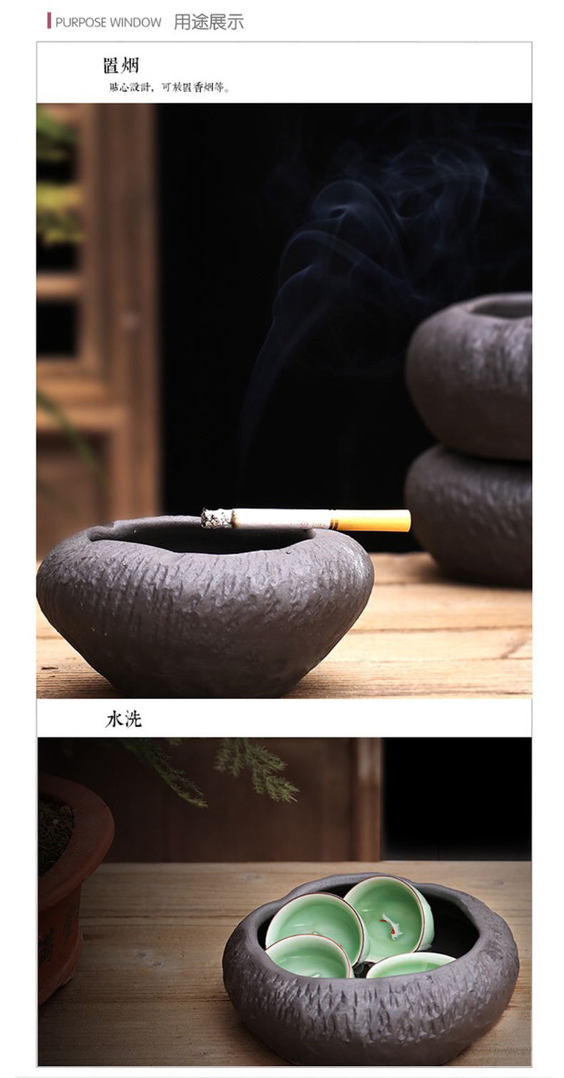 Hand made ceramic wind restoring ancient ways of creative move of Chinese style Japanese coarse pottery home sitting room office furnishing articles ashtray