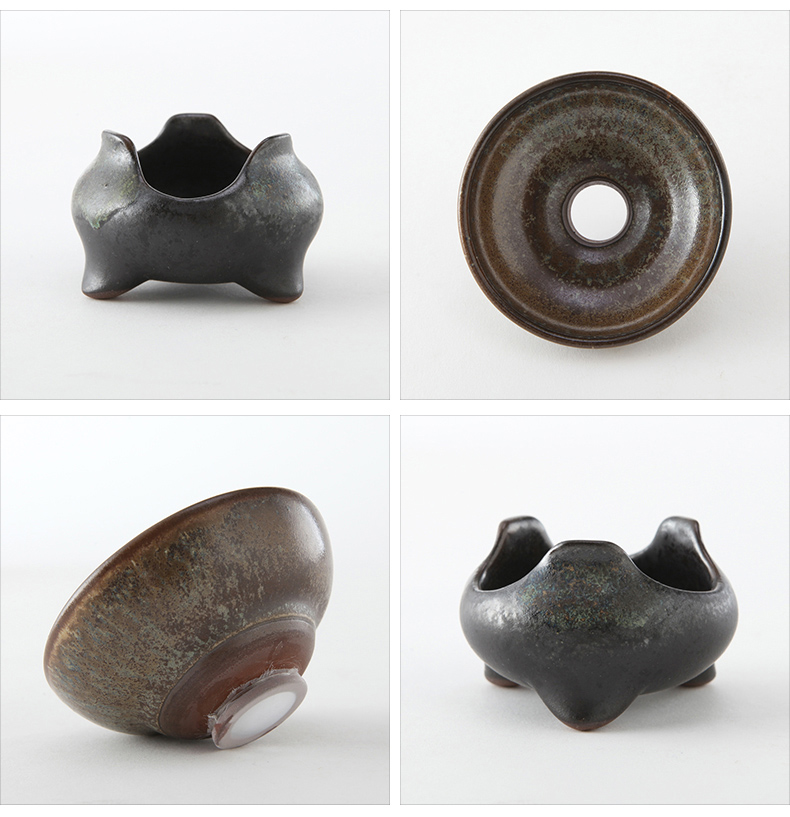 Kung fu tea accessories ceramic filter tea tea tea strainer creative violet arenaceous coarse pottery tea filter good)