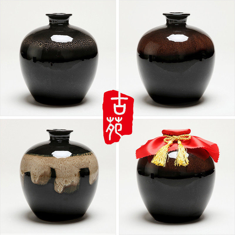 Guyuan 3 ceramics 5 catties Yixing wine bottle wine jar wholesale clay pottery kiln change bubble wine pot white wine yellow wine wine jar