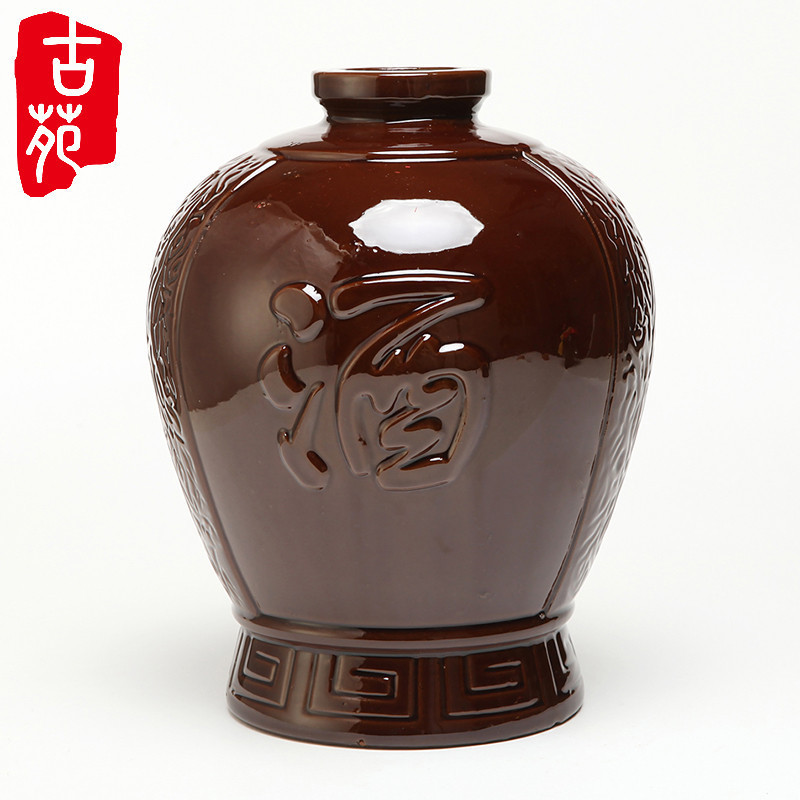 The ancient garden ceramics yixing bottle wholesale 10 jins to "bringing bordeaux wine words glaze jars retro white wine wine bottle