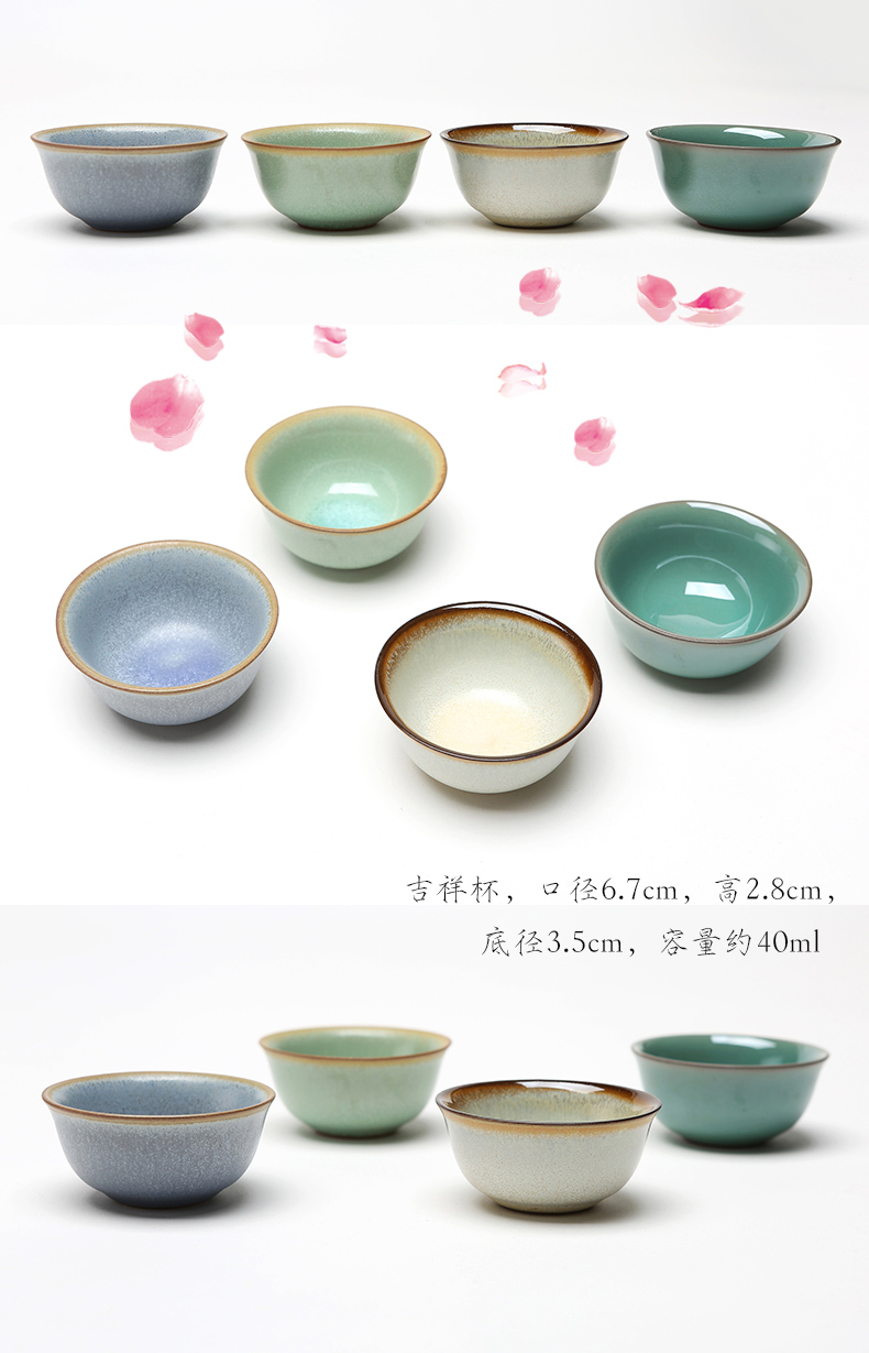Ancient garden ceramics up with violet arenaceous coarse pottery kung fu tea set a Japanese - style variable small cups master cup single cup sample tea cup