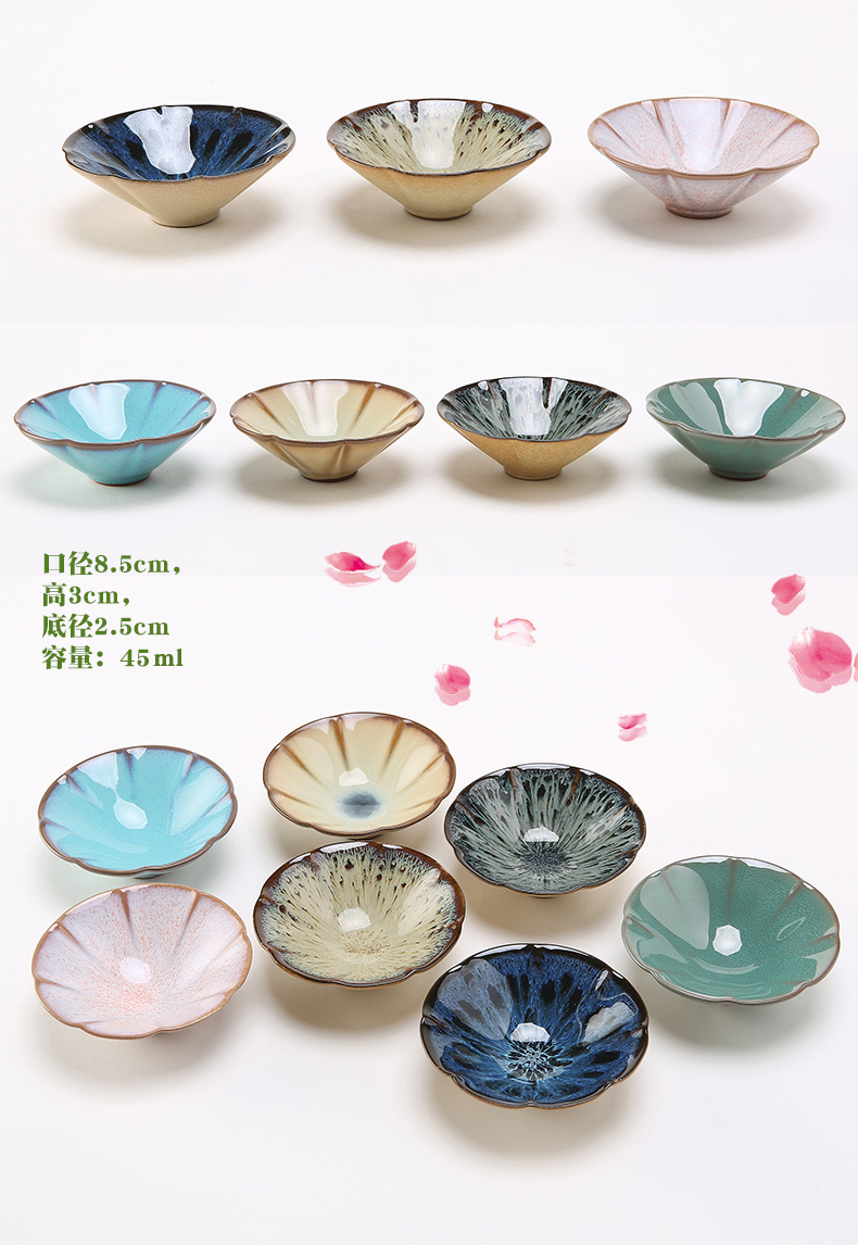 The ancient garden ceramics yixing ceramic up antique vintage Japanese zen coarse ceramic tea set sample tea cup cup lotus cup