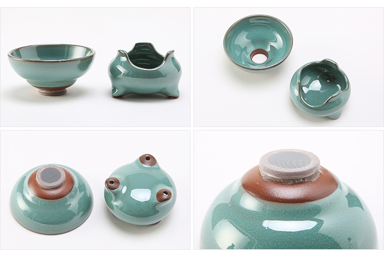 Kung fu tea accessories ceramic filter tea tea tea strainer creative violet arenaceous coarse pottery tea filter good)