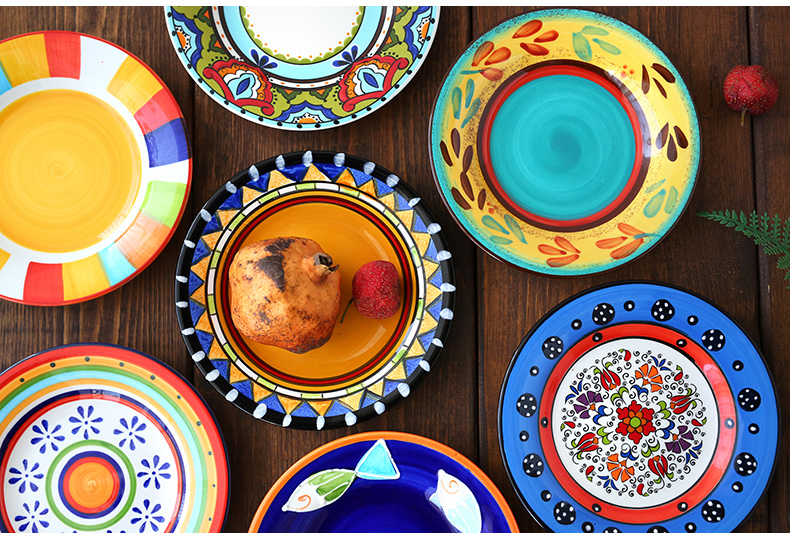 The Under glaze color porcelain tableware tea heart plate 6 inches to spit the ipads plate delicate hand made the home side dishes