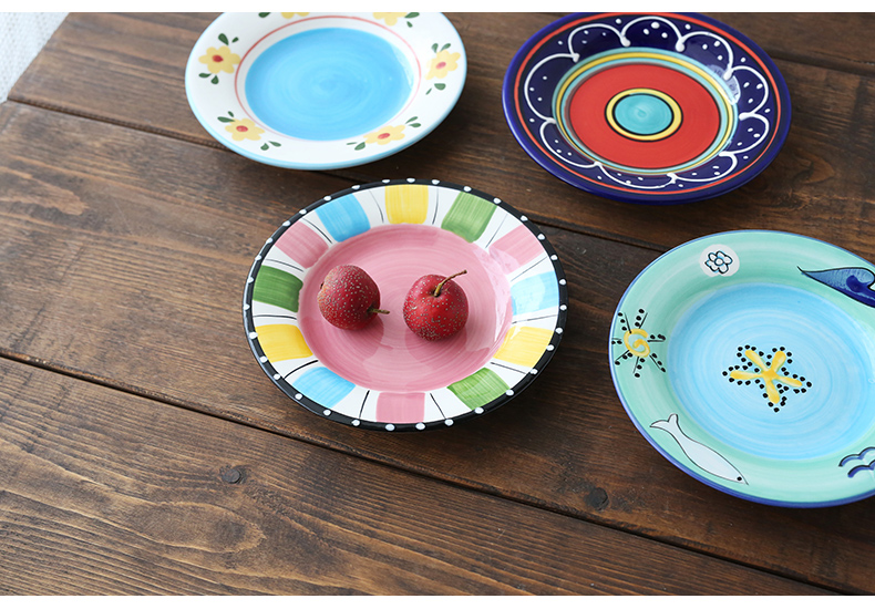The Under glaze color porcelain tableware tea heart plate 6 inches to spit the ipads plate delicate hand made the home side dishes