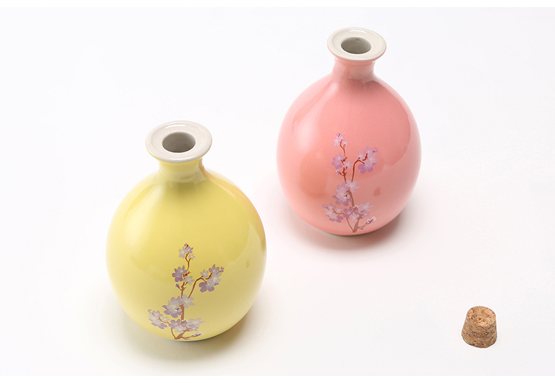 Ancient garden ceramic jars empty bottle decoration creative household jugs peach blossom put cherry blossom put a jin of Japanese small wind hip flask